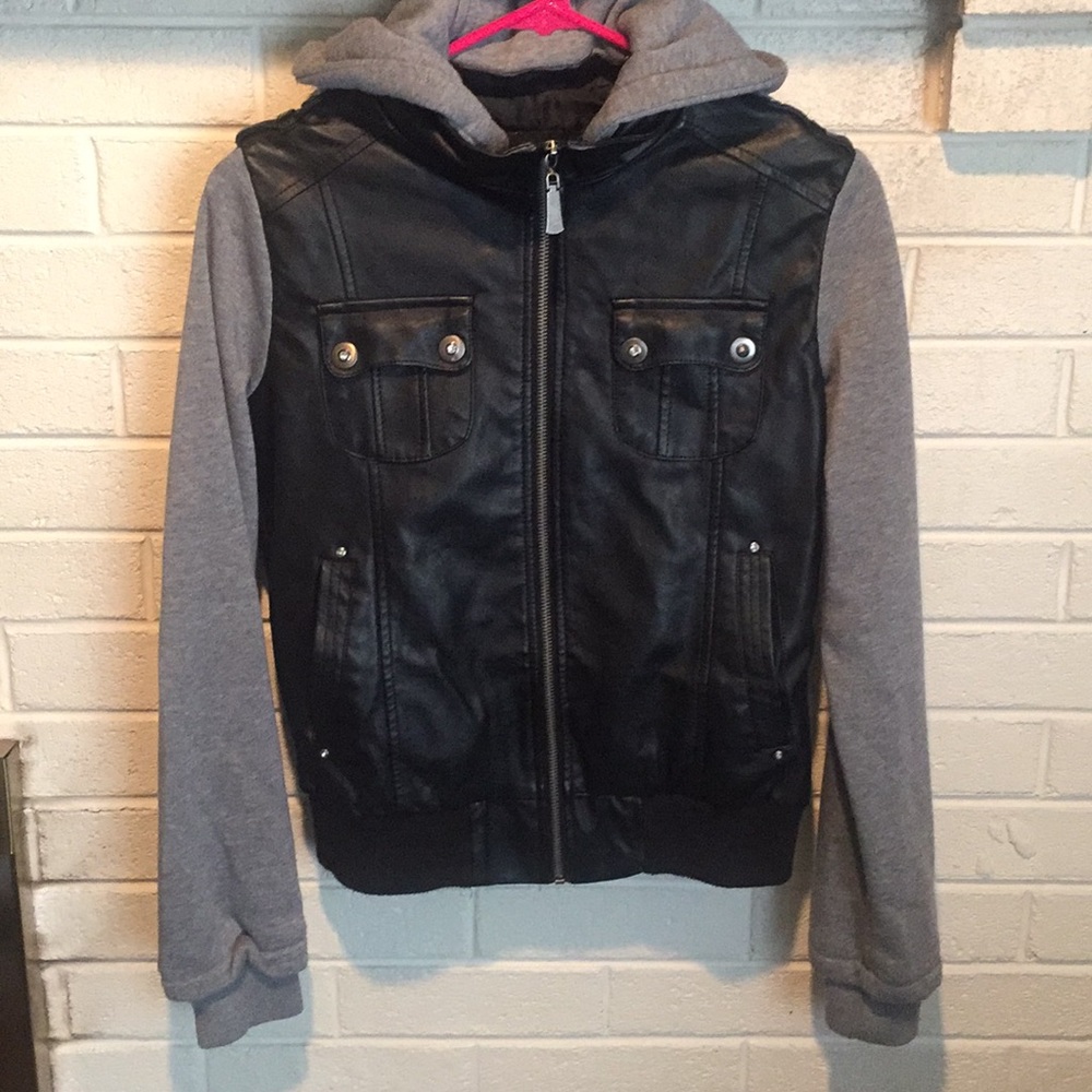 Worn once leather gray jacket